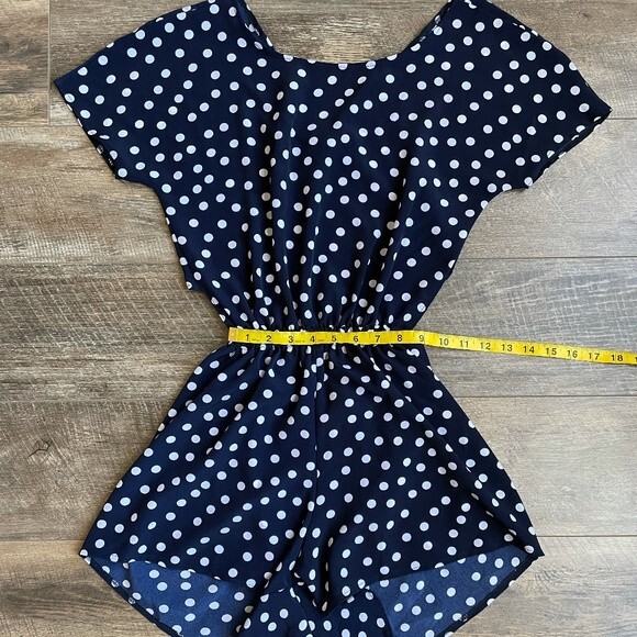 One & Only x Urban Renewal Open Back Romper Blue S - Picture 7 of 12